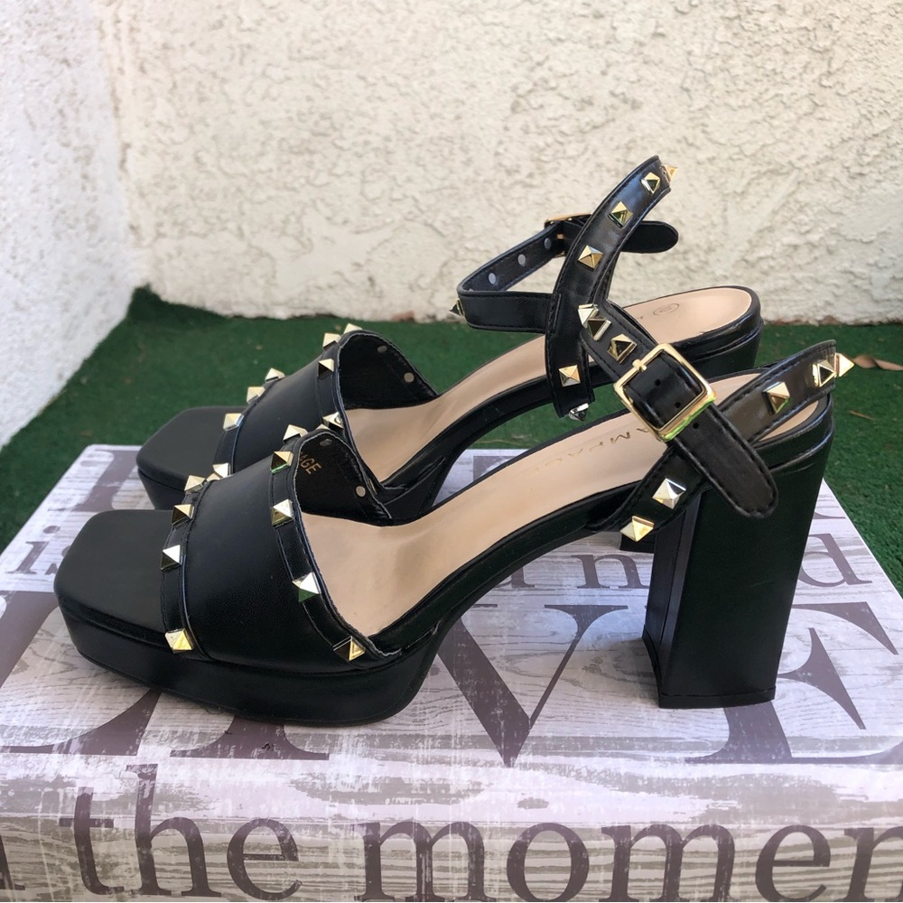 Rampage Murphy Studded Chunky Heeled Sandal